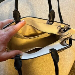 Elegant Black and Beige Women's Handbag